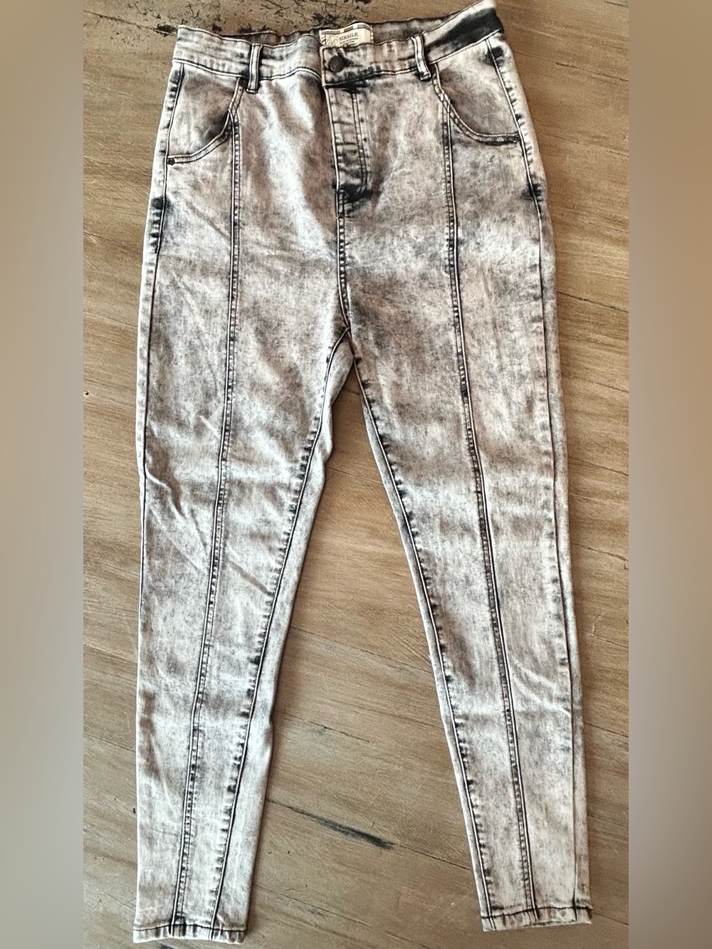 Men's Skinny Jeans in Acid Wash Gray